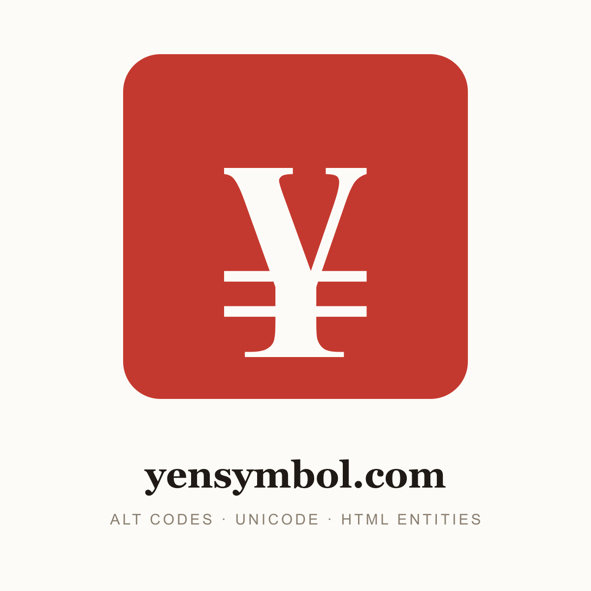 ¥ poster — the yen symbol (yen sign, Japanese yen), yensymbol.com